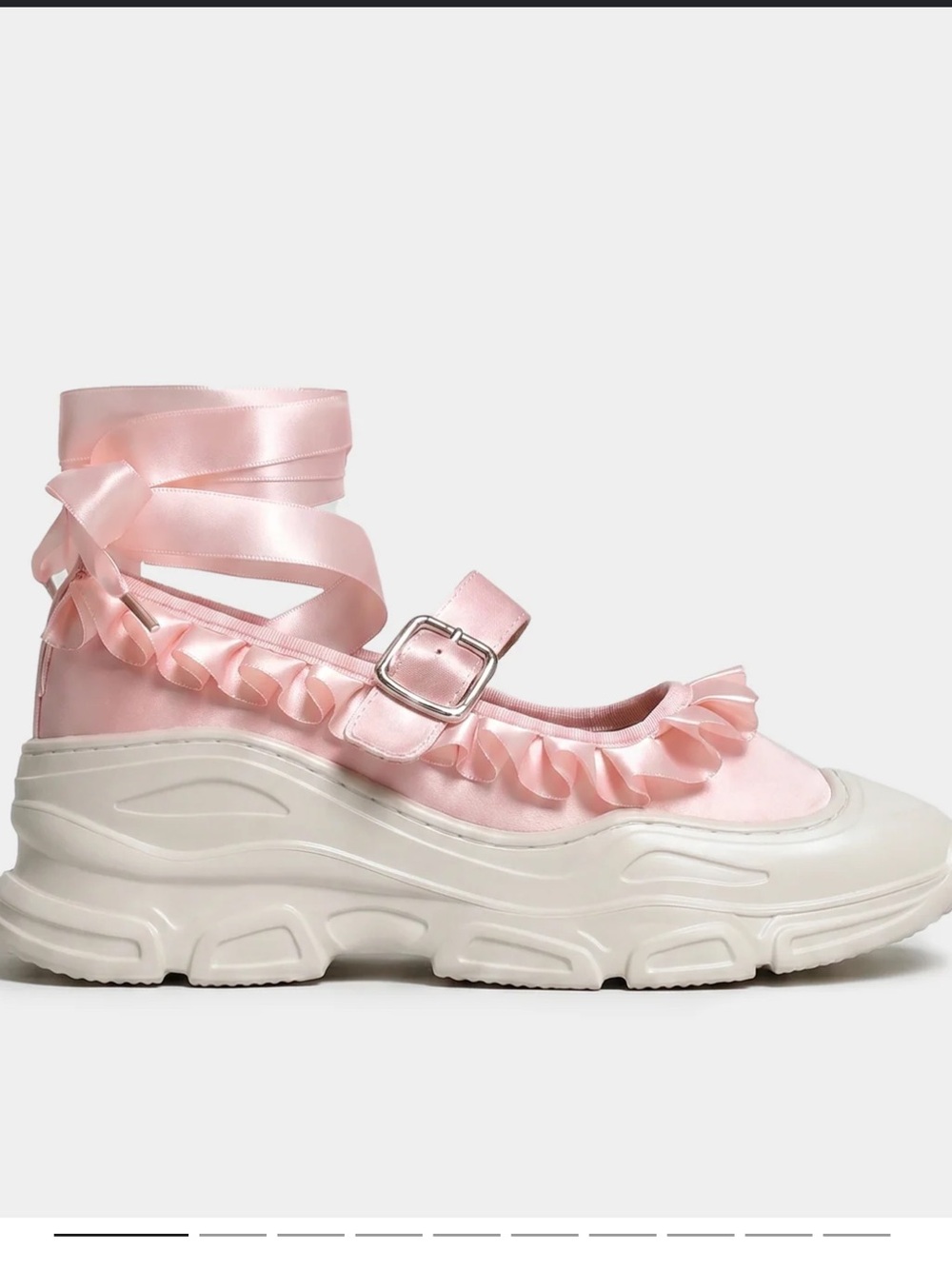 NIB Double Standard Pink Satin Mary Jane Platform Ballet Sneakers Size 37 / US 7 - Picture 10 of 15